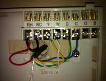 Installing the Filtrete Thermostat, wires exposed and hooking them up